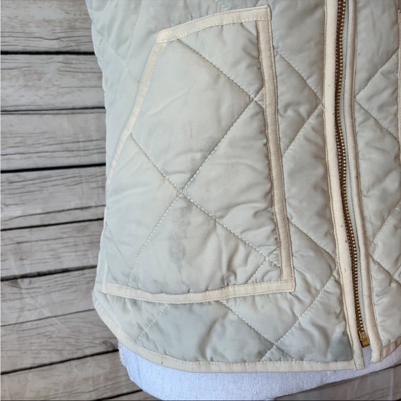 J. Crew Mercantile White/Cream Puffer Vest Size X-Small - Picture 10 of 12